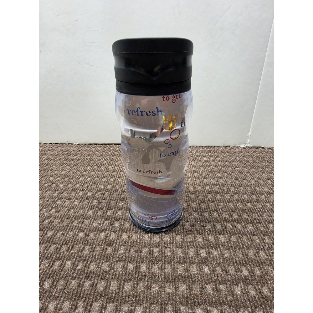 Royal Caribbean Coca-Cola Travel Tumbler Insulated Coffee Mug Clear Black Lid